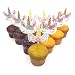 v39buy Pack Of 48 Unicorn Cupcake Toppers For Birthday Party Decorations - Rainbow Cake Topper Set For Baby Shower Supplies - Two Sides With Three Styles Including Cute Horn Card Board