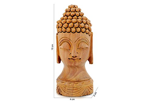 Bouddha en bois sculpté main, statue décorative d'artisanat d'art pour salon chic