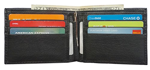 Bullz Genuine Leather Metal Money Spring Clip Horizontal Bifold Wallet Id Holder #TOP14