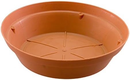Diamond Line Plastic Terra Cotta Saucer Planter or Drainage Dish (7 Inch)