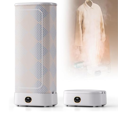 Planchadora automática portátil con circulación de aire caliente de 360°, temporizador inteligente, vaporizador vertical, sistema automático de cuidado de prendas, plancha de vapor de 1000 W.