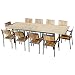 Produktbild ASS Gartengarnitur Edelstahl Teak Set: Ausziehtisch 200-280x100 cm + 10 Teak Sessel A-Grade Teak Holz Serie Kuba Gastroqualität