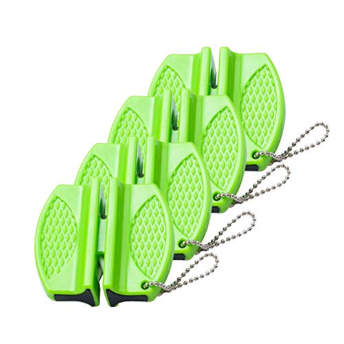 iYAFFA 4-teiliger Taschenmesserschärfer 2-stufiger Küchenmesserschärfer Leicht zu restaurierende Messer oder Rasierklingen Schnell und sicher, Geeignet für Haushaltsmesser der meisten Größen (grün) Cover