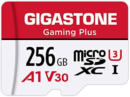[Gigastone] 256GB Micro SD Card, Gaming Plus, MicroSDXC Memory Card for Nintendo-Switch, Wyze, GoPro, Dash Cam, Security Camera, 4K Video Recording, UHS-I A1 U3 V30 C10, up to 100MB/s, with Adapter