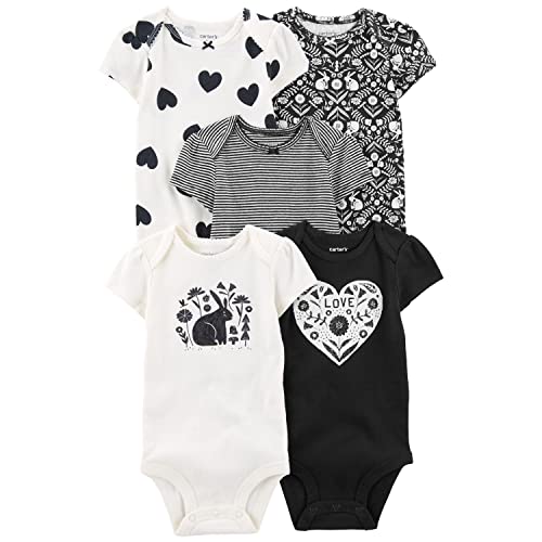 Image of Carter's Baby Girls' 5 Pack Bodysuits (Baby), Kitty Love