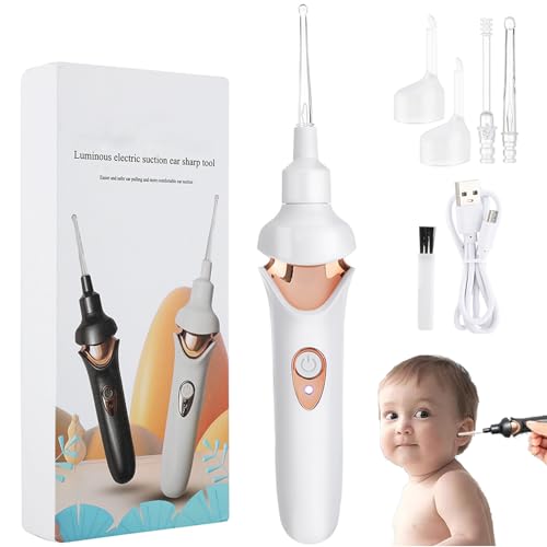 Tweddy Smart Ear Wax Remover, Tweddy Smart Earwax Remover, 2024 Tweddy Smart Ear Wax Vacuum, Ear Wax Cleaner Earwax Removal Kit with Light (White)