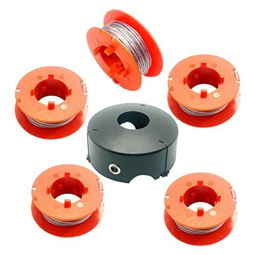 Bobina di filo per decespugliatore, diametro 1,6 mm, 8 m, per Bosch ART 23 26 30 Combitrim EASYTRIM, bobina di ricambio per decespugliatore con copertura F016L71088 (5 bobine + 1 copertura)