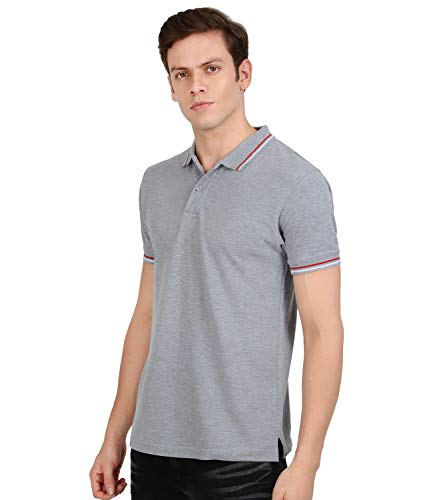 Image of AWG ALL WEATHER GEAR Men's Regular Fit Cotton Polo T-Shirt Grey