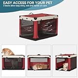 Petsfit Hundebox faltbar, Hundebox für zuhause Verstellbarer Stoffbezug mit Spiraleisenrohr, Hundetransportbox Auto Stoff für große mittlere kleine Hunde,Leicht zu Verstauen