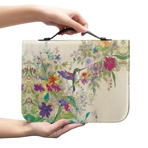 Hummingbird Print Bible Cases for Woman Bible Carrying Tote Bags Church Bag with Handle Carrying Book Case for Bible Accessories size：XL2
