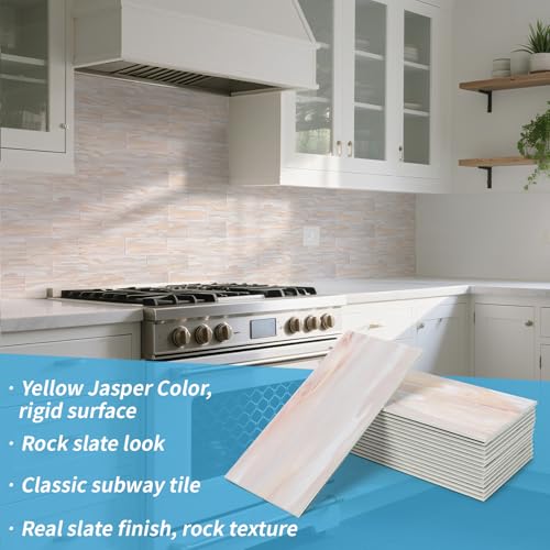 Image of Art3d 102-Pack Peel and Stick Backsplash on Subway Tile, Yellow Jasper