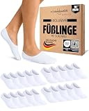 sockenkauf24 10 Paar Füßlinge Herren Sneaker Socken Weiß 47-50 Unsichtbar Atmungsaktiv Baumwolle mit Silikonpad