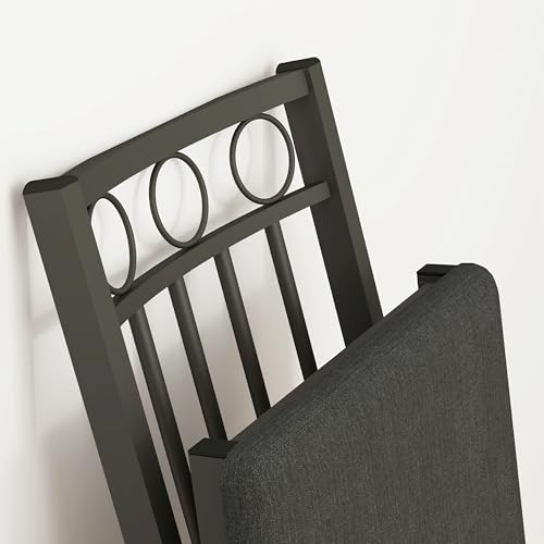 JOIN IRON Folding Dining Chair Set of 2, Rustic Brown Wood Seat with Metal Frame, Foldable Kitchen Chairs, No Assembly Required, Space Saving Chairs for Small Apartment and Dining Room (Black) - Image 6