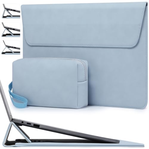 HYZUO 15-16 Inch Laptop Sleeve Case Bag with Adjustable Stand Feature for MacBook Pro 16 M5/M4/M3/M2/M1 Pro/Max A3428 A3429 2026-2019, XPS 15, MacBook Pro 15 2015-2012, HP Envy 15.6, Pale Blue by HYZUO - Used condition - CA$16.58