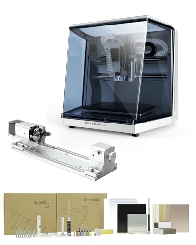 Carvera Air Desktop CNC Machine with 4th Axis, Compact Enclosed Mini CNC Router, Quick Tool Changer, Closed-Loop Control, Beginner-Friendly CAM Software for Milling, Cutting, Engraving, DIY, Crafts