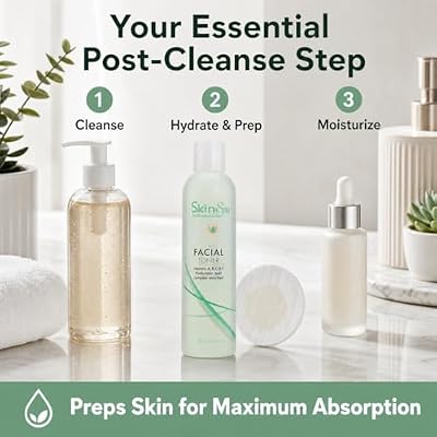 Skin Spa - Face Toner for All Skin Types 8 Oz, Skin Care Daily Facial Toner - Hydrates and Refresh Skin, Non- Alcoholic and Paraben Free Formula