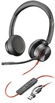 Poly Blackwire 8225 Stereo Microsoft Teams Certified USB-C Headset + USB-C/A Adapter