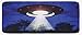 ABAKUHAUS OVNI Tapis de Cuisine, Paysage de Nuit avec Les étrangers Espace, Tapis Décoratif en Peluche avec Support Antidérapant, 48 cm x 120 cm, Multicolore