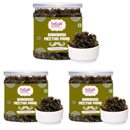 Image of Delight Foods Banarasi Meetha Paan Mukhwas 300g | Sweet Paan Mouth Freshener & Digestive | No Supari | Refreshing After-Meal Snack (Pack of 3)