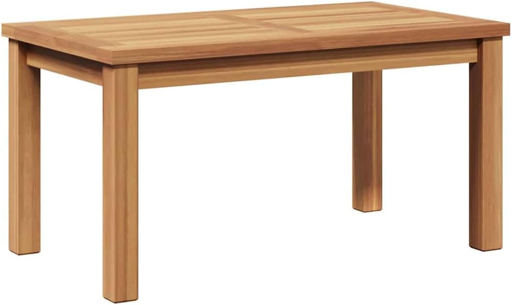 Modern Outdoor Coffee Table Brown 27.56 x 15.75 x 14.17 in Solid Teak Wood Patio Accent Furniture for Garden Small Balcony Bistro Setup