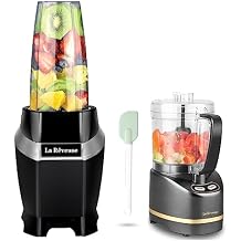 La Reveuse 1000 Watts Smoothie Blender with 24 oz To Go Cup + 2-Cup Electric Food Processor