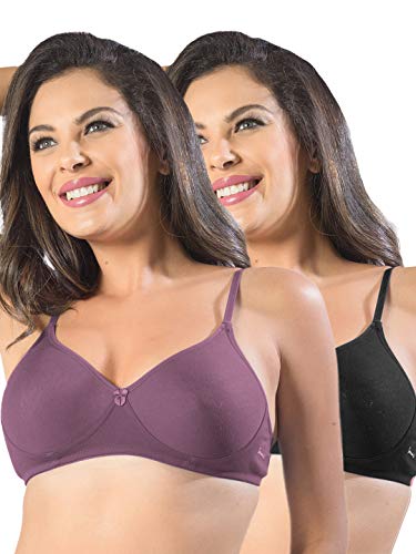 Image of SONARI Womens Non Padded Cotton Bra | Wire Free, Medium Coverage, Seamless Cups, Comfortable Polyester Cotton Blend Fabric | Adjustable Straps, Ideal for Everyday Wear - Smile