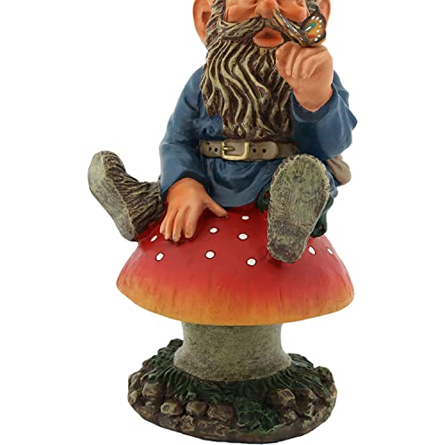 Sunnydaze Garden Gnome Adam The Playful With Butterfly, Outdoor Lawn Statue, 14 Inch Tall #TOP4