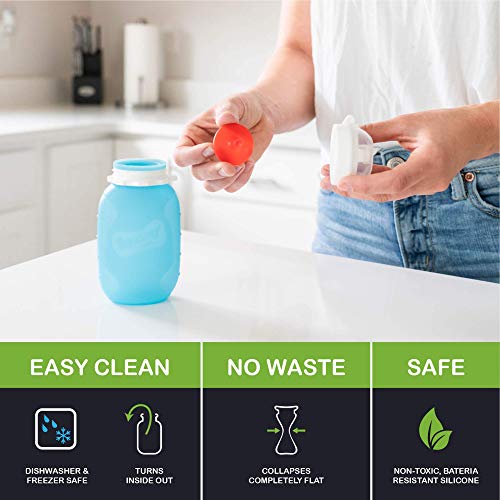 Squeasy Snacker, 180ml (Rosso) - Sacchetto Cibo