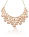 Jane Stone Fashion Statement Bulsh Pink Resin Bubble Frontal Bib Necklace Elegant Chunky Balance Jewelry for Women Teen Girls(Fn0968-Rose Quartz)