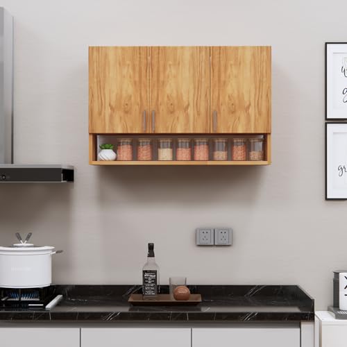 Image of SPECIALITY PANELS 3 Door Modular Wall Mounted Kitchen Cabinet with Organizer Shelf Space Saving Storage Unit | Engineered Wood Cupboard for Kitchen Living Room Organizer Furniture | DIY Assembly