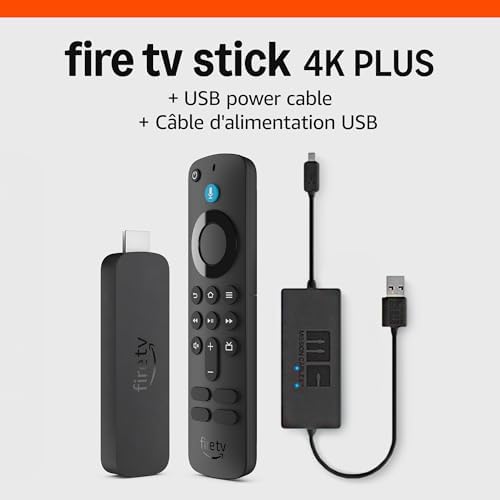 Amazon Fire TV Stick 4K Plus with USB Power Cable (eliminates the...