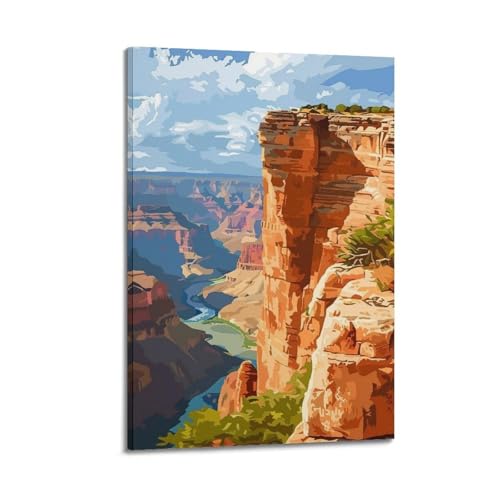 Poster de paysage coloré canyon falaise moderne décoration esthétique 40x60