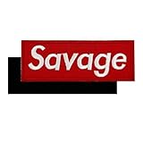 PatchShake 4.2'' Savage DIY Funny Biker Slogan Embroidered Hook and Loop Patch