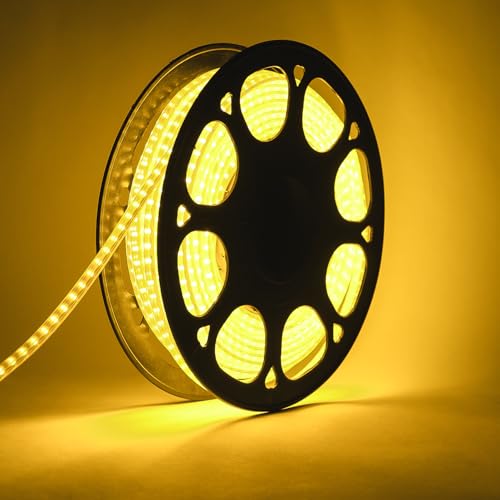Image of Lexton Decorative 20 Meter Long Warm White 2400 LED Rope Light | Plug Sourced | Waterproof & Flexible LED Strip | Suitable for Home Decor, Outdoor Decoration, Diwali, Birthday, Christmas (Pack of 1)