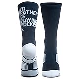 ChalkTalk SPORTS Hockey Athletic Woven Mid-Calf Socks | Rather Be Playing Hockey Socks | Navy