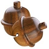 Mikikit Colgantes de Campana de Madera Tallada 2 Unidades Colgantes Aromáticos DIY Apertura para Perlas Aromáticas Práctica para Bolsos y Llaveros Estilo Natural y Compacto