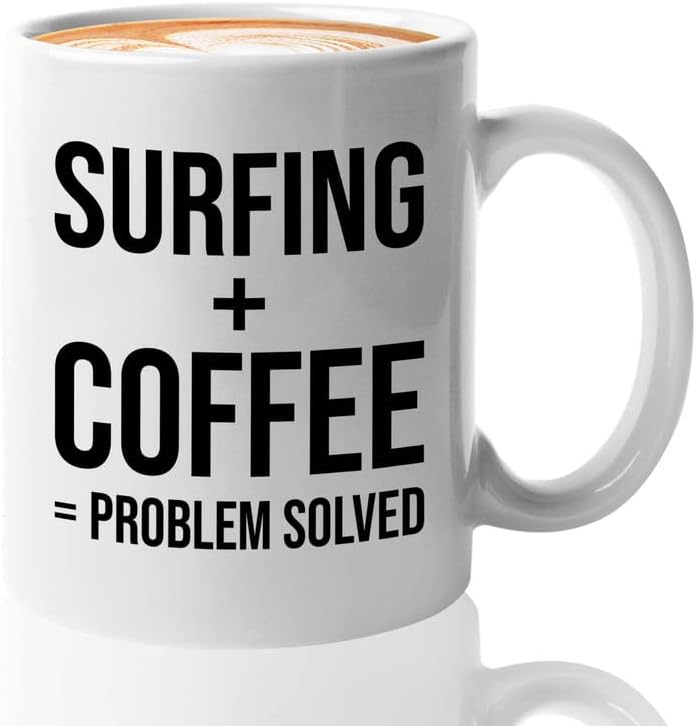 Adventure - Taza de café de 11 onzas, color blanco, para surfear, tablas de surf, surf, playa, verano, playa, adolescente, amistad