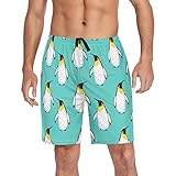 Ollabaky Pajama Shorts Mens Animal Penguin Pjs Bottoms Sleep Shorts Lounge Wear Pajama Pants with Pocket, XXL