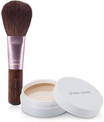 Sheer Cover Perfect Shade - Mineral Foundation Makeup Kit w/ Free Foundation Brush - Medium Shade - Powder Makeup, Best Full Coverage Foundation 4 Grams
