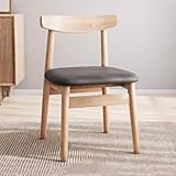 Silla de comedor, diseño moderno sin brazos de mediados de siglo, asiento tapizado, marco negro elegante, cómodo y elegante mueble para el hogar para cocina y comedor