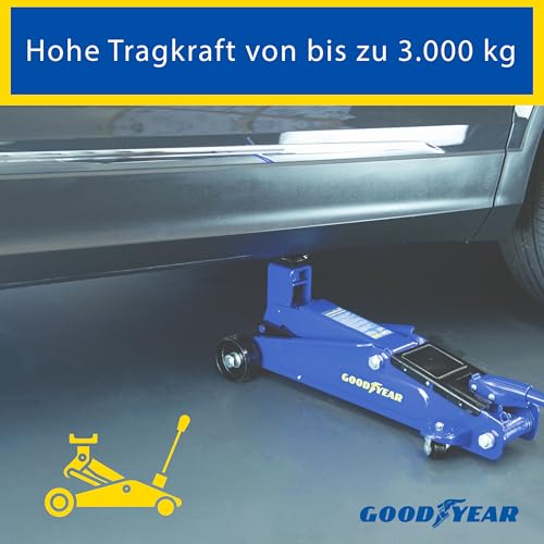 GOODYEAR 10640 Rangierwagenheber 3 Tonnen für SUVs und Geländewagen, Blau/Schwarz