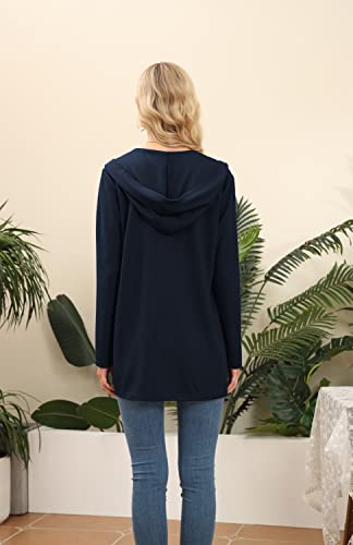 Image of VIISHOW Womens Lightweight Casual Hoodie Cardigans Open Front Waffle Knit Long Sleeve Outwear Coat with Pockets