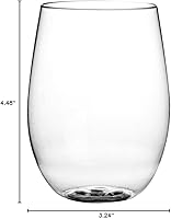 Vista 10 de Restaurantware Bev Tek - Copas de vino reutilizables de 3.2 x 3.2 x 4.5 pulgadas, 10 copas de vino duraderas para fiestas, inastillables, ligeras