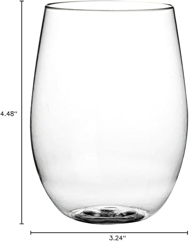 Miniatura 10 de Restaurantware Bev Tek - Copas de vino reutilizables de 3.2 x 3.2 x 4.5 pulgadas, 10 copas de vino duraderas para fiestas, inastillables, ligeras,