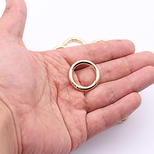 Jwbiz 20Pcs Trigger Spring O Rings Round Carabiner Clip Snap For Keyrings Buckle, Bags,Purses (Gold, 3/4 Inch) #TOP3