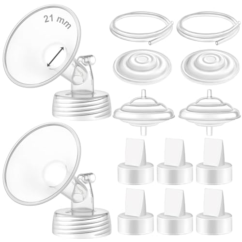 Image of Maymom Pump Parts Compatible with Spectra S1 S2 9 Plus Pumps; Incl 21 mm Wide Mouth Flange Backflow Protector Membrane Duckbill Valve Tube; Not Original Spectra Shield Parts