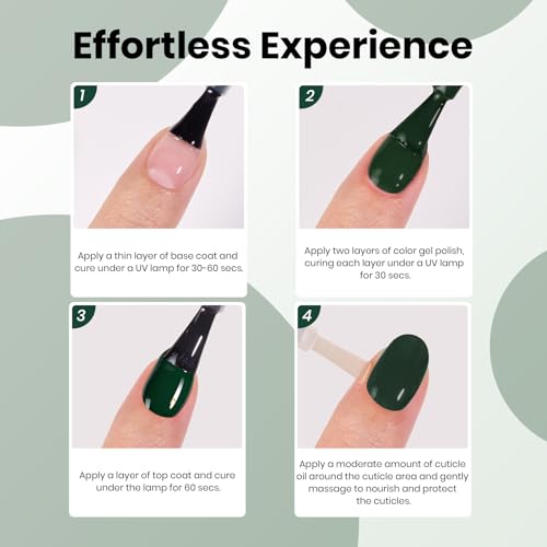 Image of Beetles Dark Green Gel Polish - Forest Shadow, 1pc 15ml Full Size HEMA-Free Deep Forest Green Fall Gel Polish Soak Off UV LED, Glossy Solid Color Nail Art Salon DIY Manicure