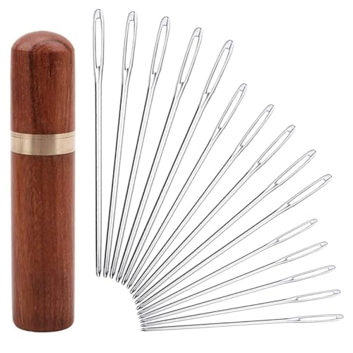 YKLbpd Large Eye Blunt Needles,15 Pieces Stainless...