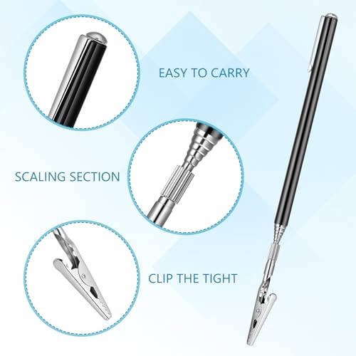 Image of Mudder 2 Pcs Telescoping Clip Telescopic Metal Wire Clamp with Pen Bracelet Helper Tool Extendable for Mechanics Automobile Repair Jewelry Fix Range 8.27-36 inch