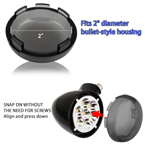Image of Turn Signal Lens Kit,Front /Rear Bullet Turn Signal Light Replacement Lenses Covers for Harley Sportster 883 1200 /Touring Road King Electra Glide Street Glide /Softail /Dyna /V-Rod,Smoke,2 PCS